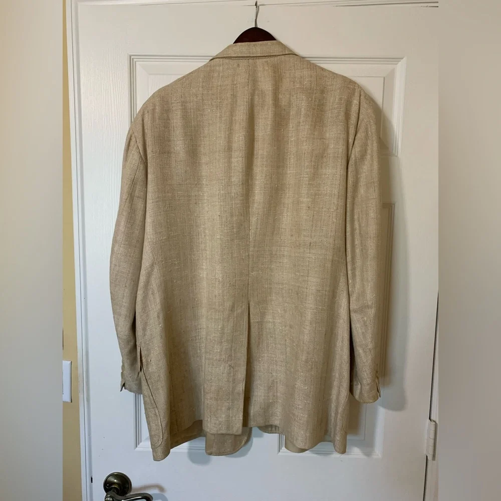Vintage Fashion Tex by Mye &‎ Stone Textured Notched Lapel Blazer Jacket, Tan